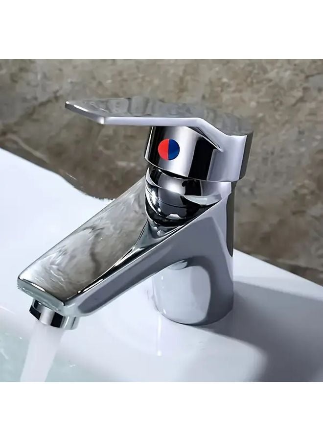 Modern Single Handle Chrome Faucet With Brushed Coating Ceramic Valve Core Hot And Cold Water Mixer - Image 3
