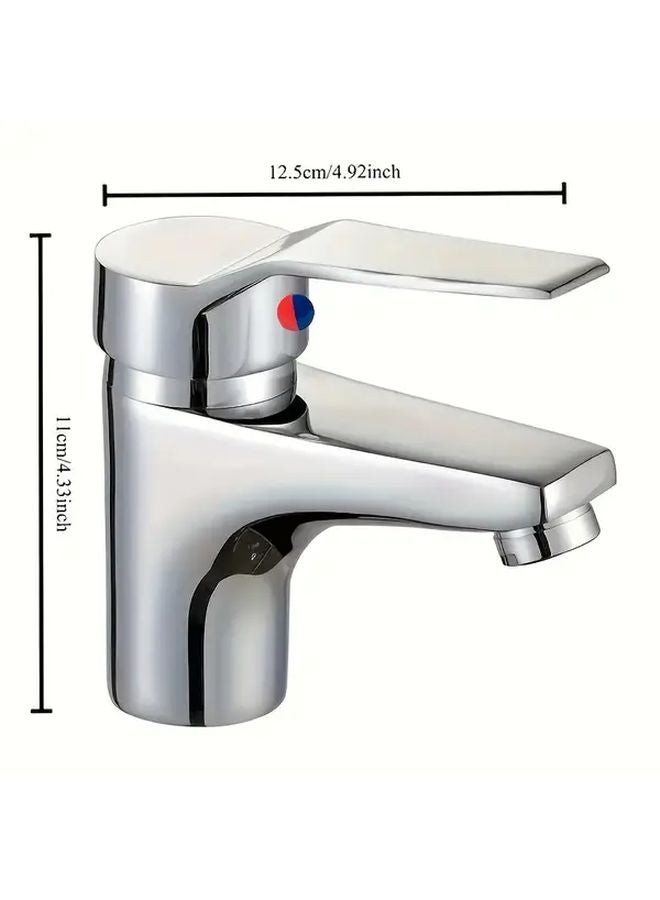 Modern Single Handle Chrome Faucet With Brushed Coating Ceramic Valve Core Hot And Cold Water Mixer - Image 4