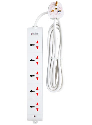 كابلات طاقة NK-500 مع 5 مآخذ مع مفتاح، منفذ شحن مع كابل تمديد مقاوم للحرارة بطول 4 متر (أبيض) معتمد من إسمه - pzsku/Z47F8EB88744DA9A6E16FZ/45/1742215665/20dd1e5a-d651-41ae-9e64-2d912a514720