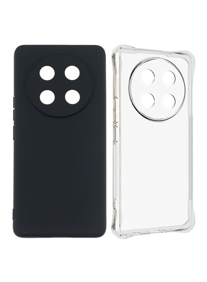 SanHu for Honor X9c 5G 2-In-1 Thin Soft Case Cover, Anti Drop Protection, Anti Fingerprint, Durable, Easy To Clean And Install, Frosted Protective Case+Transparent Four Corner Anti Drop Protective Case - Image 1