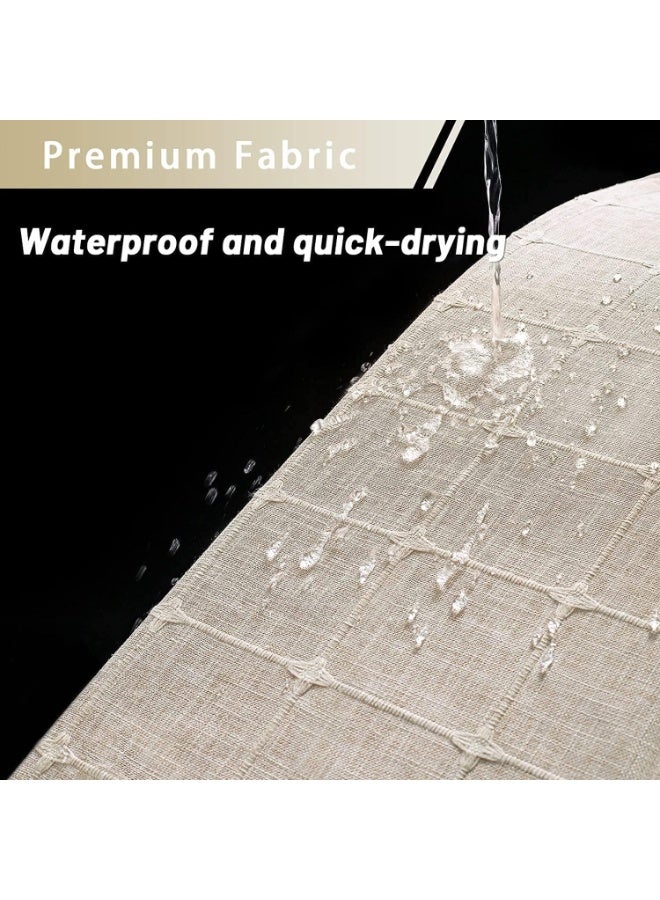 ستارة حمام مزرعة على الطراز البوهيمي ، ستارة حمام مقاومة للماء من القطن 180x180cm سميكة ، قماش بني البني غير المتجاعيد على الطراز الريفي ، مزخرفة جمالية رائعة هندسية مع روابط - Image 3