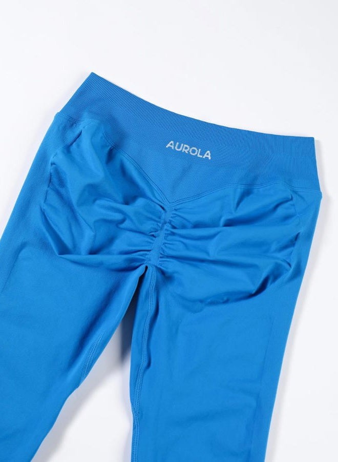 AUROLA Influence Workout Leggings for Women, Seamless Compression Tummy Control Leggings Mid Rise Yoga Pants, Indigo, S - Image 5