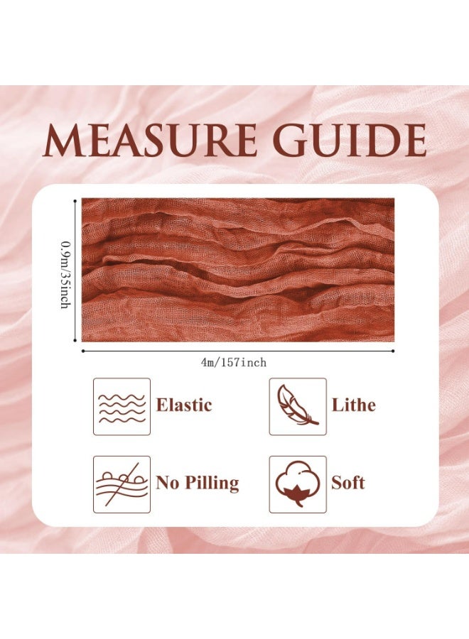 TAYRAN Tulle tablecloth, cotton tulle tablecloth, bohemian style decorative tablecloth, table centerpiece, 90x400 cm, suitable for wedding, baby shower, tea party and other tulle table decoration - Image 2