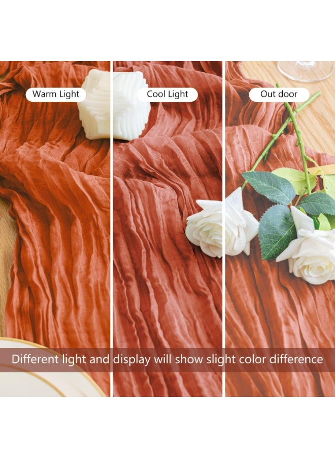 TAYRAN Tulle tablecloth, cotton tulle tablecloth, bohemian style decorative tablecloth, table centerpiece, 90x400 cm, suitable for wedding, baby shower, tea party and other tulle table decoration - Image 5