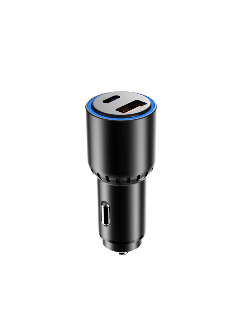 Huntkey Car Charger C63 - Output 63W  Fast Charger Compatible with iPhone 15 Pro Max/15 Pro/15/14/13 Pro Max/12/11, iPad Pro/mini 6,Samsung S23/S22, Huawei Mate20, MAX45W USB-A+USB-C Fast Charger - Image 1