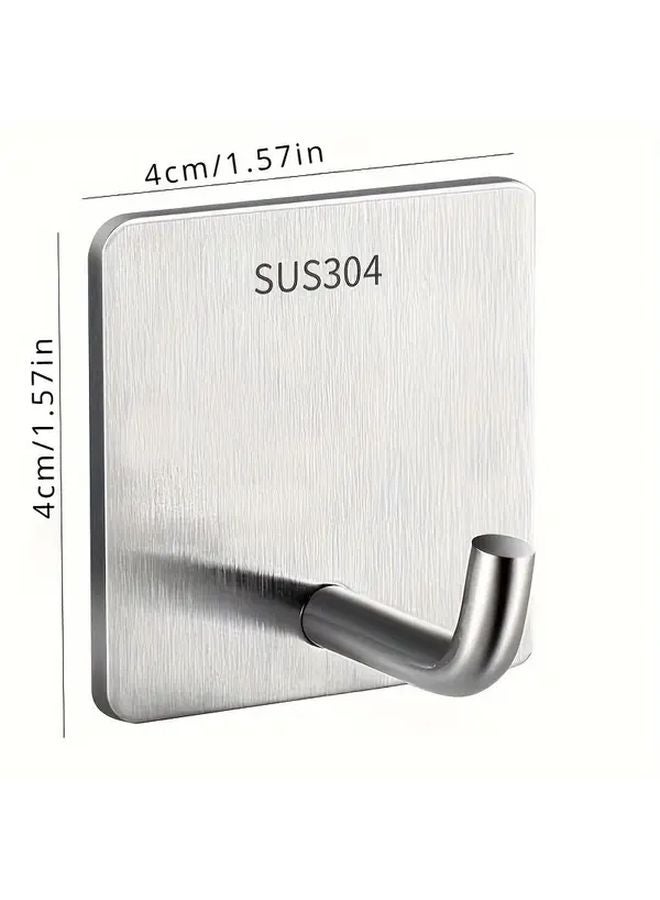 6pcs Heavy Duty Stainless Steel Hooks No Drill Adhesive Mounting Space Saving Kitchen Home Organization - Image 4