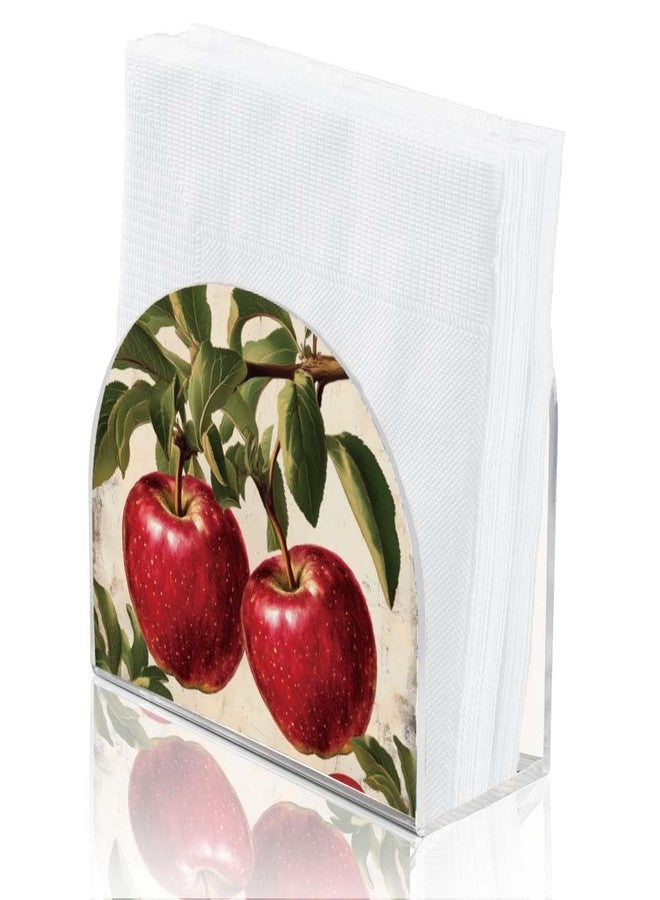 SUPERDANT Retro Apple Napkin Holder for Tables Acrylic Tissue Holder Tissue Dispenser for Kitchen Acrylic Serviette Holders Serviette Dispenser Kitchen Dining Room Farmer Modern Decor - Image 1