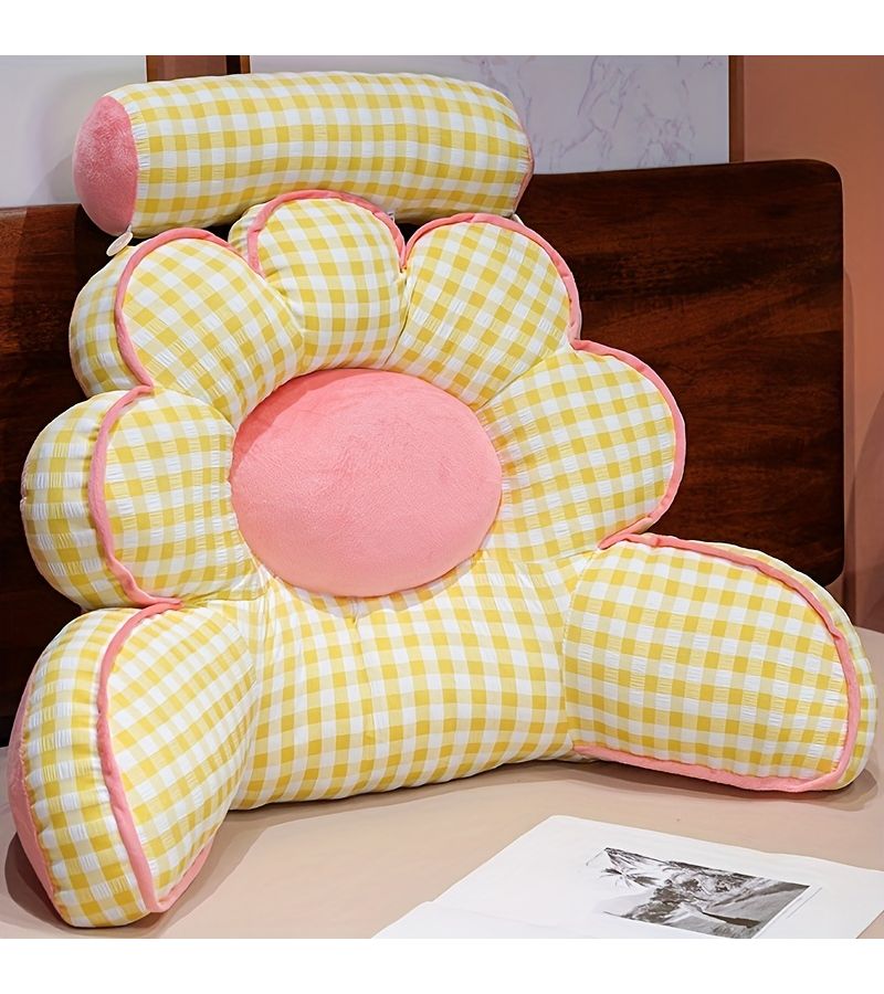 Blue Large Reading Cushion Lumbar Support Pillow for Bed Sofa Office 25 Inch - Image 2