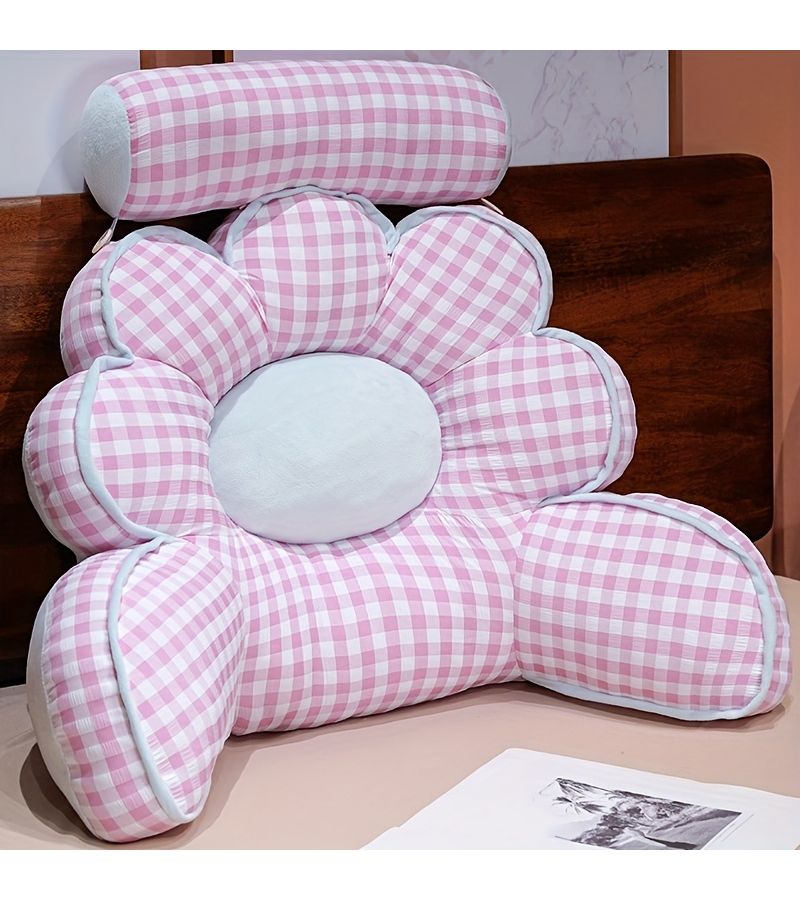 Blue Large Reading Cushion Lumbar Support Pillow for Bed Sofa Office 25 Inch - Image 4