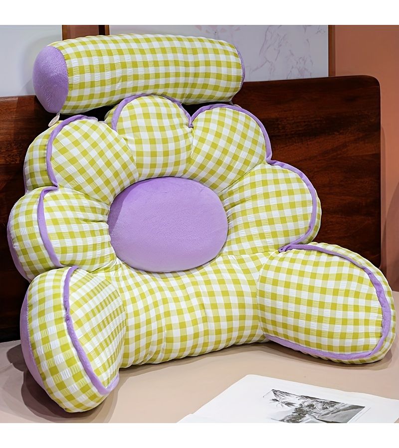 Blue Large Reading Cushion Lumbar Support Pillow for Bed Sofa Office 25 Inch - Image 5