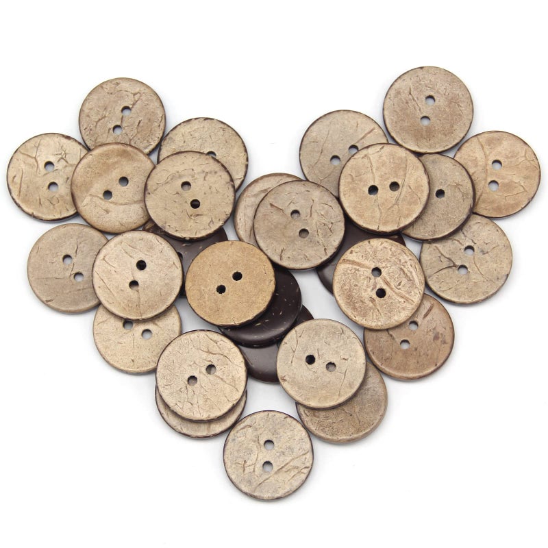 USOSOU USOSOU 100pcs 20mm0787inch Brown Natural Coconut Shell Buttons 2 Holes EcoFriendly Wooden Buttons for Sewing Children Handmade Scrapbooking Baby Clothes DIY Crafts 