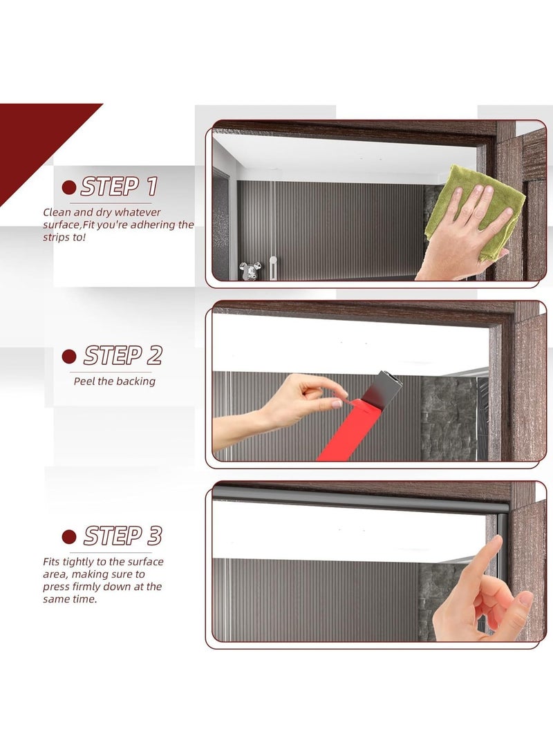 PTTIMFFM 2 Rolls Door Weather Stripping Seal Strip, Self-Adhesive Silicone D-Shape Seal for Doors and Windows (2×3Meters) - Image 5