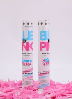 bbet Gender Reveal Confetti Cannon 30 cm Party Poppers For Pregnancy Announcement and Baby Girl Gender Reveal Party Supplies 2 Pack, 30cm -Pink  - Image 1
