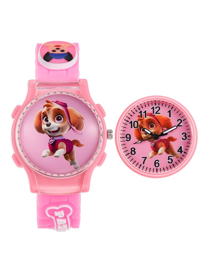 PAW PATROL - Pink PAW Patrol Cartoon Flip Cover Children's Watch (The Cover Can Turn) - Image 1