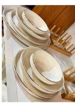 29 Piece Dinner Set for 6 People White Crockery with Gold Rim Scandinavian Porcelain Dinnerware Set - Famiware Pure Gold rim - pzsku/Z47F928E6E9EDBEC1942CZ/45/_/1713007290/9d986ee2-3075-4d0d-8fe3-e8adf3c112d6