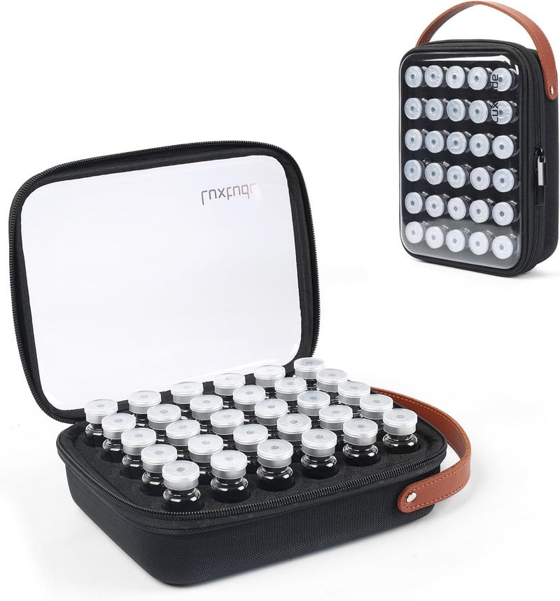 Luxtude حامل زجاجة الأنسولين لوكستود 30 فتحة حالات تخزين الببتيد الشفافة لمرضى السكري زجاجات 10 مل U100 حقيبة تنظيم زجاجة الأنسولين للسفر فقط - Image 1