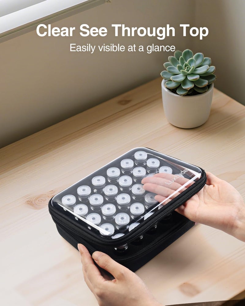 Luxtude حامل زجاجة الأنسولين لوكستود 30 فتحة حالات تخزين الببتيد الشفافة لمرضى السكري زجاجات 10 مل U100 حقيبة تنظيم زجاجة الأنسولين للسفر فقط - Image 3