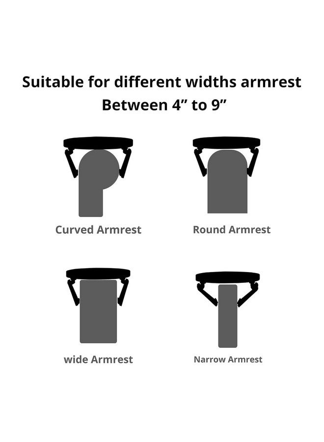 BeFunky Side Tables Natural Bamboo Sofa Armrest Clip-On Tray, Ideal for Remote/Drinks/Phone (Round Shape) - Image 5