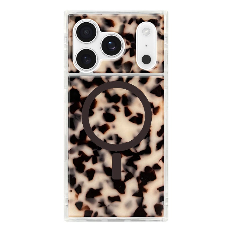 Flaunt Official Square Protective Case - Compatible with iPhone 17 Pro - Compatible with MagSafe & Wireless Charging - Drop-Tested & Shockproof - (Blonde Tortoise Shell) - Image 1