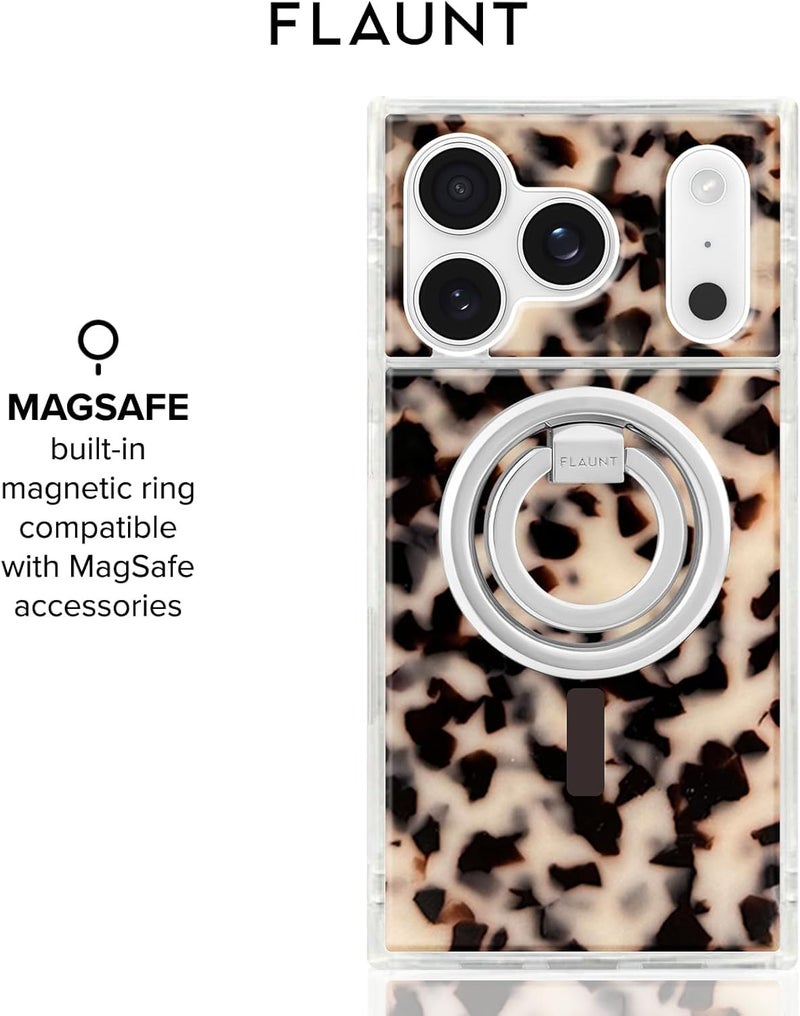 Flaunt Official Square Protective Case - Compatible with iPhone 17 Pro - Compatible with MagSafe & Wireless Charging - Drop-Tested & Shockproof - (Blonde Tortoise Shell) - Image 5