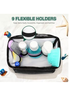 GUDOO Shower Mesh Caddy Bag Portable Shower Caddy for College Dorm Travel Separate Compartment Large Capacity Quick Dry Mesh Base Hanging Toiletry Bath Bag for Student  - Image 3