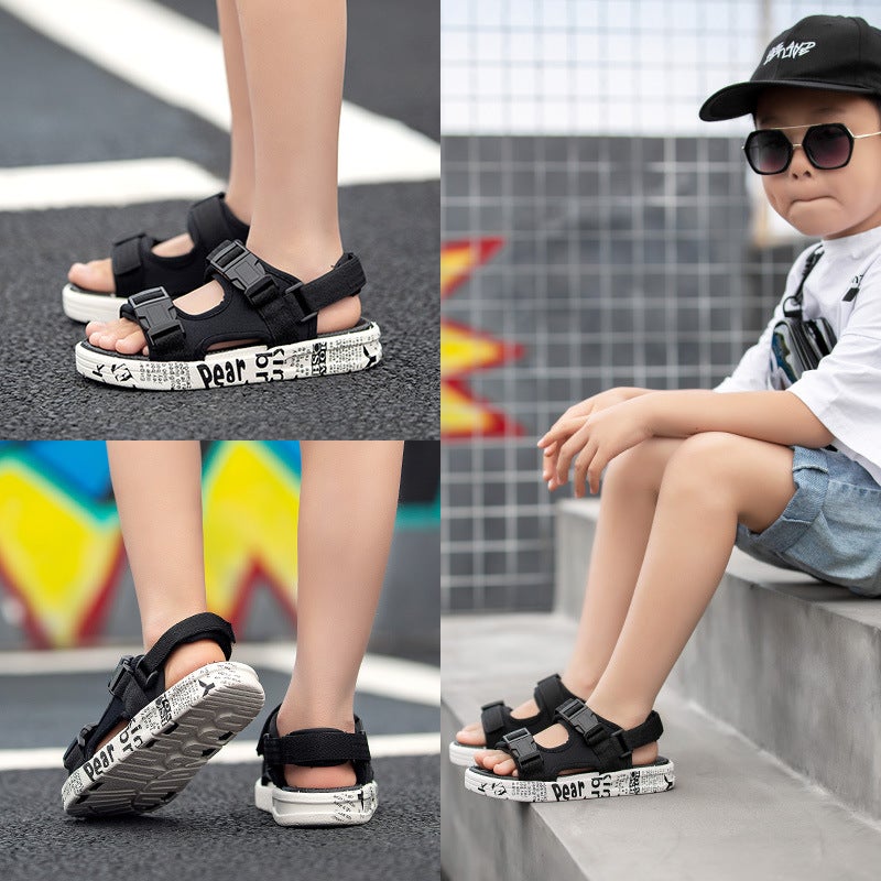 Children'S Slippers Summer Korean Version Of Hook And Loop Soft Bottom Children'S Boys Children'S Shoes A Generation Of Hair - Image 2