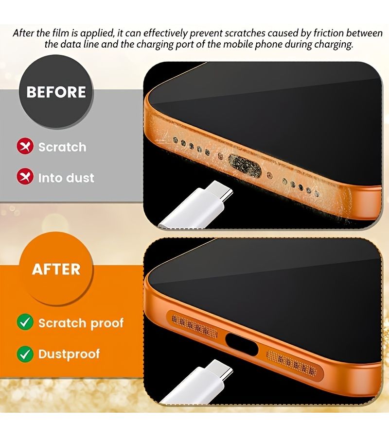 مجموعة مكونة من 5 سدادات غبار على شكل نجمة ألماس لطيفة لحماية منفذ الشحن من نوع USB-C لهواتف iPhone 17 Pro Max و Pro - Image 4