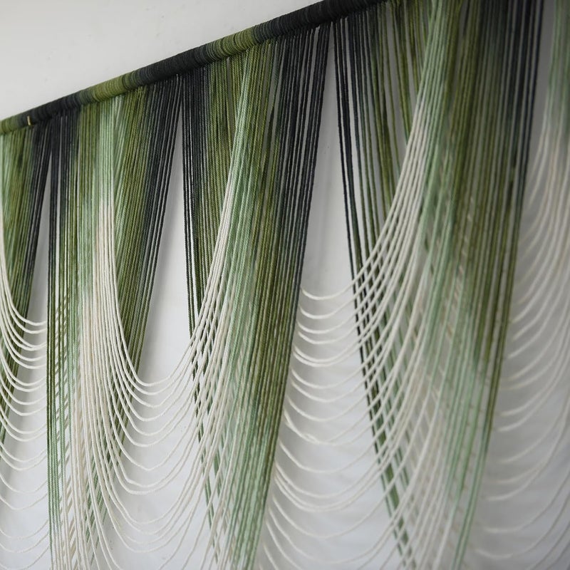IOWER Macrame Wall Hanging Dip-Dyed Large Macrame Wall Decor Yarn Tapestry 57" W x 41" L For Headboard Bedroom Living Room Boho Fiber Home Art - Image 5