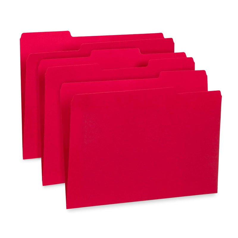 Blue Summit Supplies File Folder, 1/3 Cut Tab, Letter Size, Red, Great for Organizing and Easy File Storage, 100 Per Box - Image 3