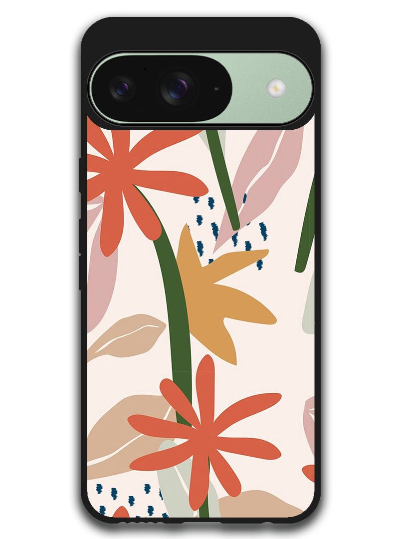 Theodor Protective Case Anti Scratch Shock Proof Bumper Cover For Google Pixel 9 Floral design 1 - Image 1
