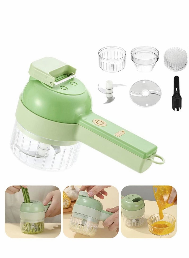 Y&D 4 in 1 Handheld Electric Vegetable Cutter Set,Wireless Food Processor Chopper for Garlic Chili Pepper Onion Ginger Celery Meat with Brush  - Image 1