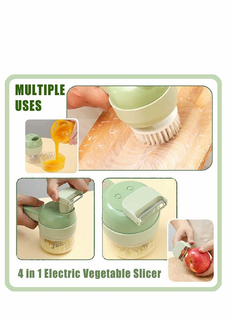 Y&D 4 in 1 Handheld Electric Vegetable Cutter Set,Wireless Food Processor Chopper for Garlic Chili Pepper Onion Ginger Celery Meat with Brush  - Image 3