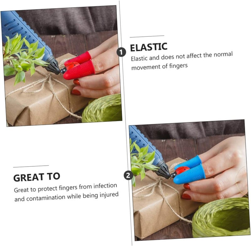 klarako 10pcs Scrapbooking Protectors Cracking Cots Sleeves Covers Scalding Finger Slip Trigger Anti Fingertip Protector Random Non- Tools Non-Slip with Sewing Sleeve Insulation Silicone - Image 5