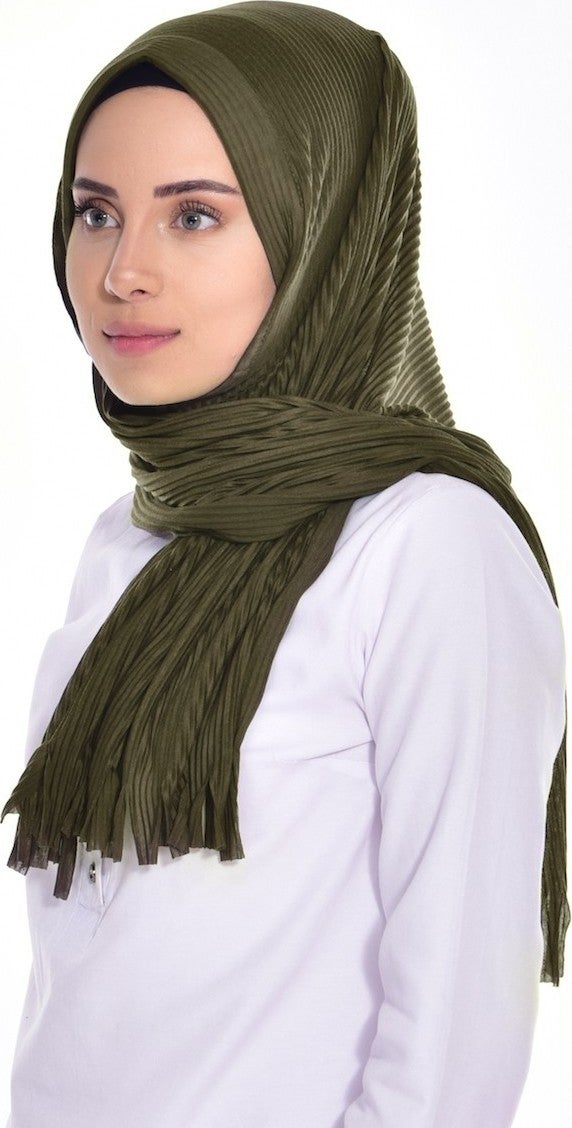 Isiso Sahra Shawl World Sahra Shawl World Pleated Practical Combed Cotton Ready Made Shawl 