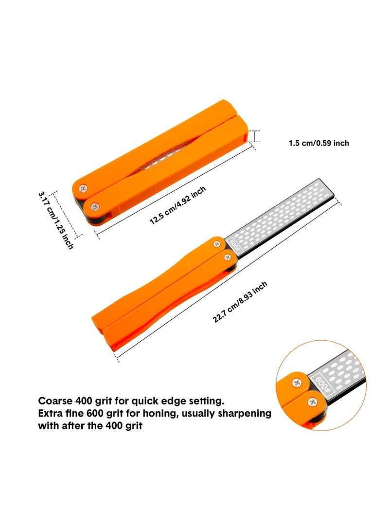 Y&D 2 Pack Garden Tool Sharpener, Folding Pocket Diamond Knife Sharpener 400/600 Grit Double-Sided Scissor, Pruners, Loppers or Blade Sharpening Stone for Camping Kitchen - Image 4