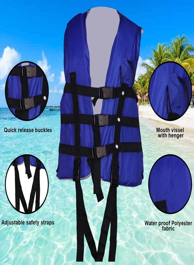 Delavala Life Jacket Life Vests Swimming Vest Adult Life Jacket Buoyancy Aid Universal Swimming Boating Kayaking Life Vest+Whistle (Blue/Orange) (Blue) - Image 5