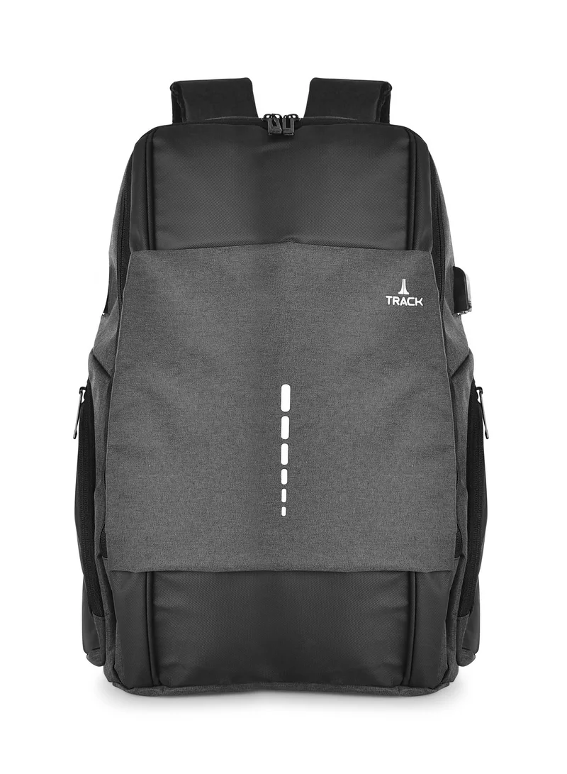 تراك حقيبة الظهر من تراك بمنفذ USB ، قماش لون أسود