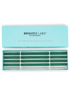 BRIGHTLY LABS Set of 4 Eco-Friendly Reusable Glass Drinking Straws with Cleaning Brush - Sustainable Alternatives for Plastic Straws, Ideal for Daily Use, Travel, and Parties. Enjoy Refreshing Beverages  - Image 4