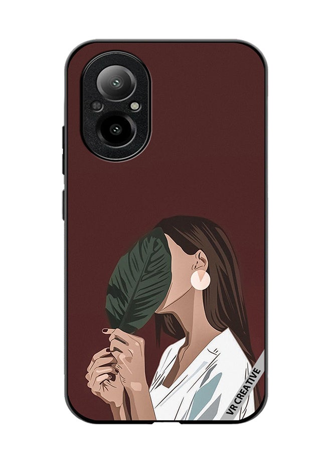 VR CREATIVE Protective Case Cover For Realme C67 4G Leaf Girl Design Multicolour - Image 1
