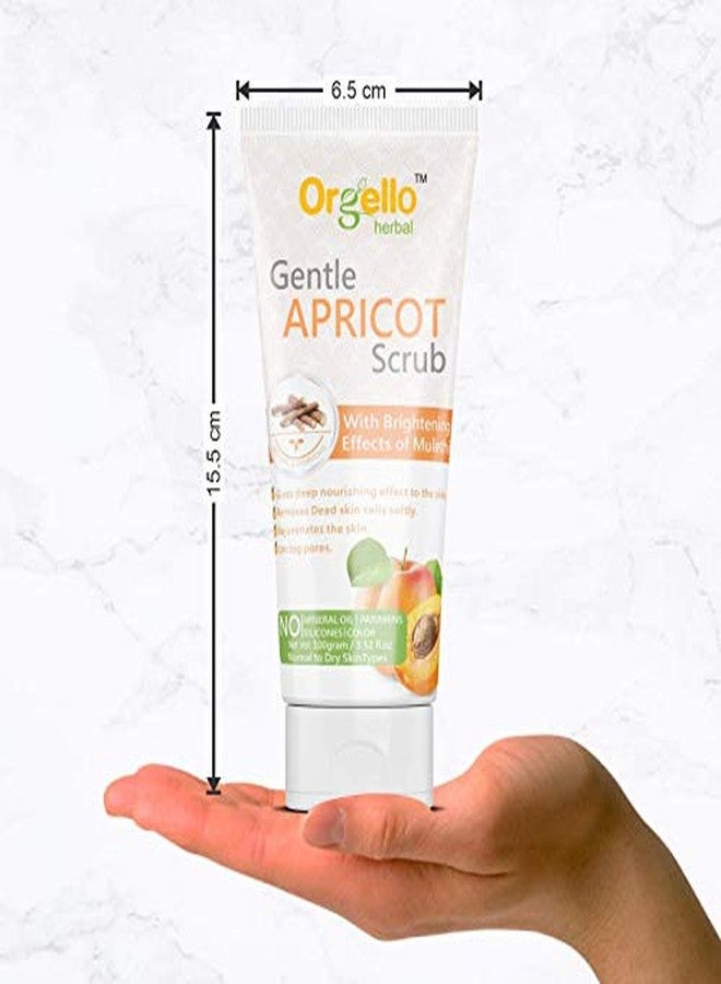 Orgello Herbal Exfoliating Whitening Apricot Face Scrub (2 X 100 g) for Normal Oily Dry skin - Enriched With Liquorice Turmeric Neem Oil SLS & Parabens Free - Image 3