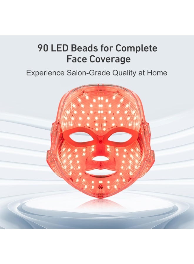 قناع الوجه بتقنية العلاج بالضوء الأحمر LED، جهاز تجميل منزلي 7 في 1 بضوء أحمر وأزرق، لاسلكي، محمول، قابل لإعادة الشحن، قناع سيليكون مضاد للتجاعيد وعلاج حب الشباب - Image 3