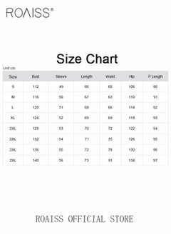 roaiss Ladies 2 Piece Set New Trend Fashion Classic Solid Color Cotton Linen Shirt Suit Summer Spring Plus Size Clothes for Women Breathable and Cool Long-Sleeve Lapel Shirt Loose Pants  - Image 3