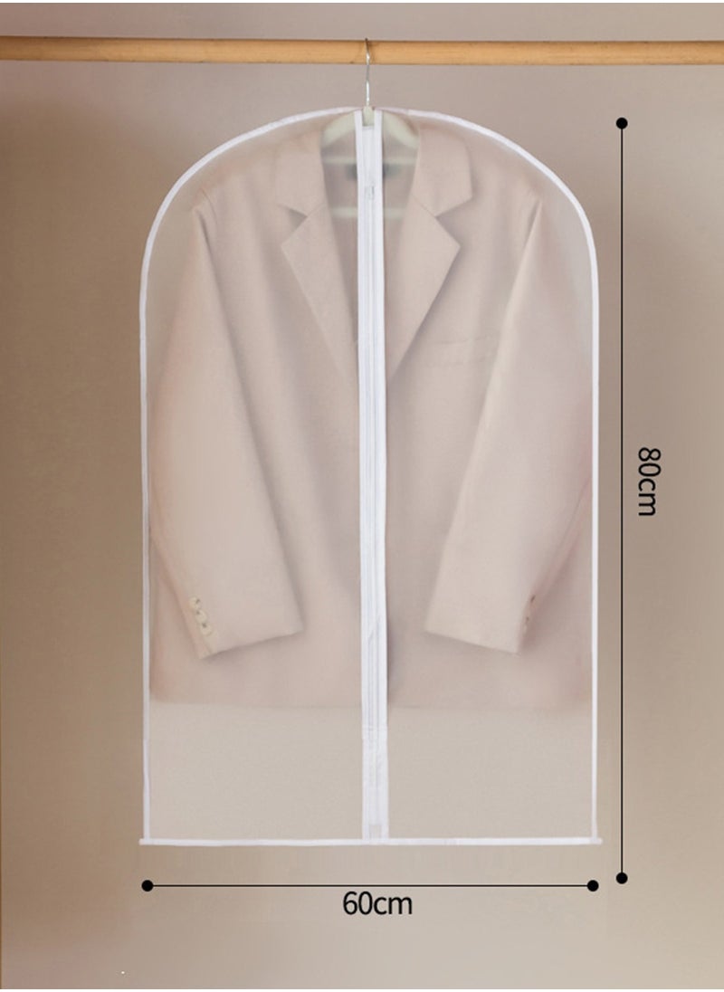 Beauenty 5 Pack Hanging Garment Bags Dustproof Clothes Cover with Zipper Long Plastic Storage Cover Breathable Thicken Suit Dust Cover Sealed Clothes Protector for Dress Gowns Coats Sweater（60CM*80CM）  - Image 2