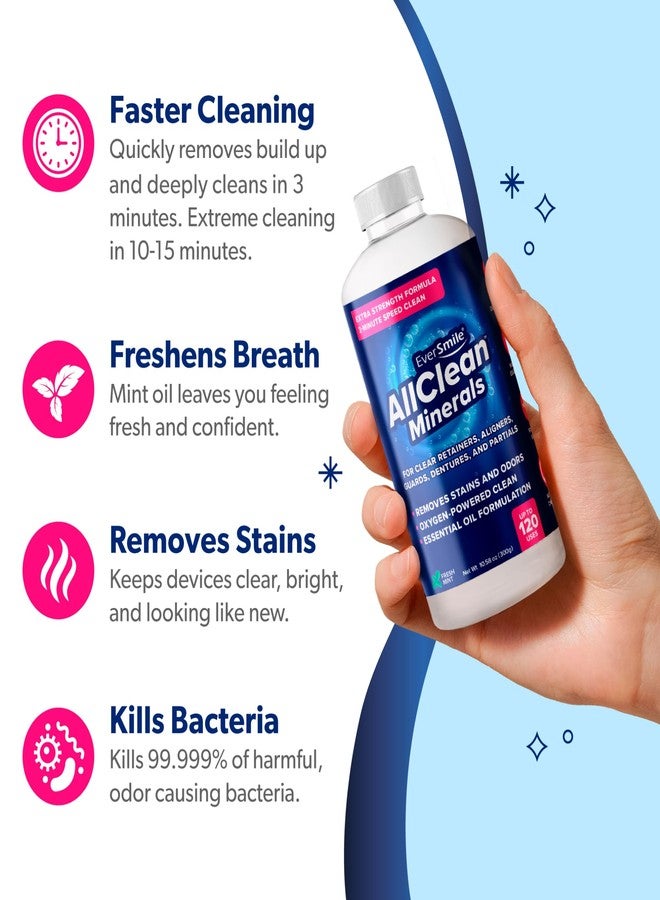 EverSmile AllClean Minerals – Deep Cleaner for Retainers, Clear Aligners, Invisalign, Dentures, Night & Mouth Guards – Removes Stains, Odors & Plaque in 3-Minutes – Up to 120 Uses (300g, 1 Pack - Image 2