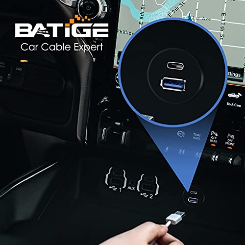 BATIGE Type C 3.1 and USB 3.0 Car Mount Flush Cable Male to Female Waterproof Extension for Car Truck Boat Motorcycle Dashboard Panel - 3ft - Image 2