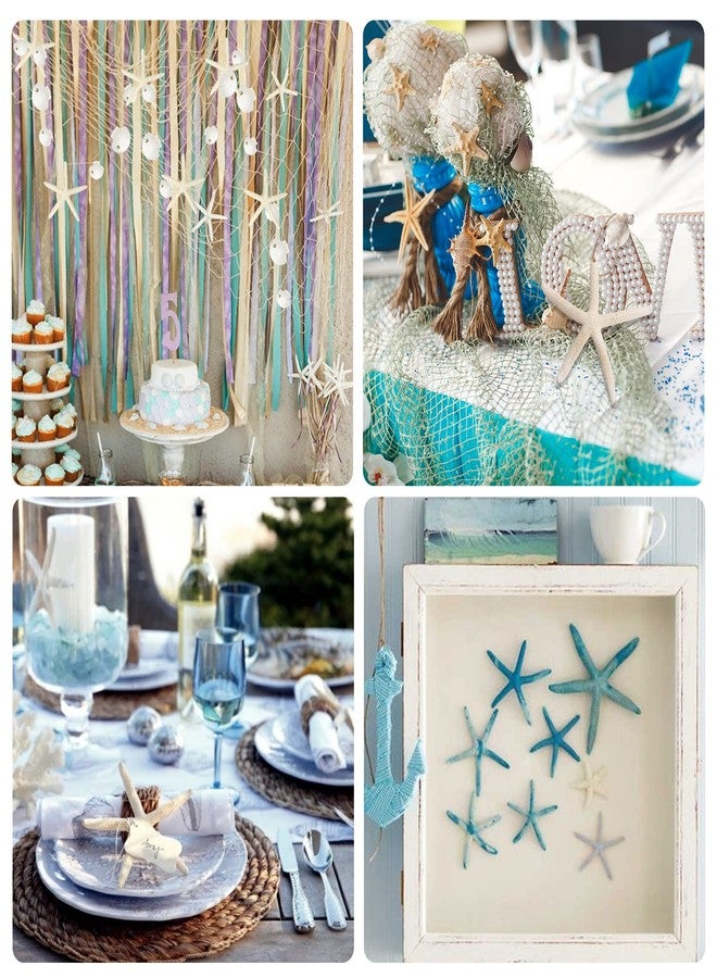 Lucky Baby Christmas Starfish Tree Ornaments, 15pcs 2.3-4.3 Inch Hanging Star Fish Shells Decor for Crafts, Sea Stars for Beach Holiday Wedding Party Decorations - Image 4