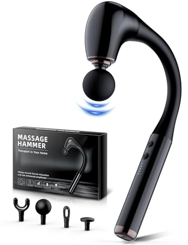FVZ Massage Gun with Upgraded Extension Handle 10MM Massage Gun Deep Tissue Back Massager MusclesNeckShouldersWaistLegs Massager Portable for Pain Relief 4 Massage Heads 5 Speed Levels