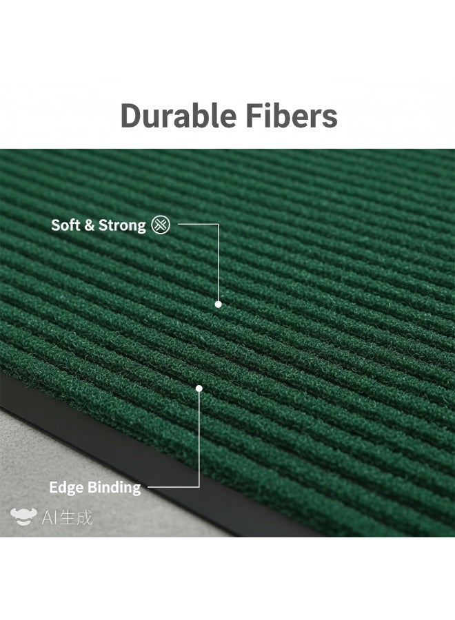 Bluejw سجادة باب مدخل مخططة ممتصة للماء باللون الأخضر - Image 5