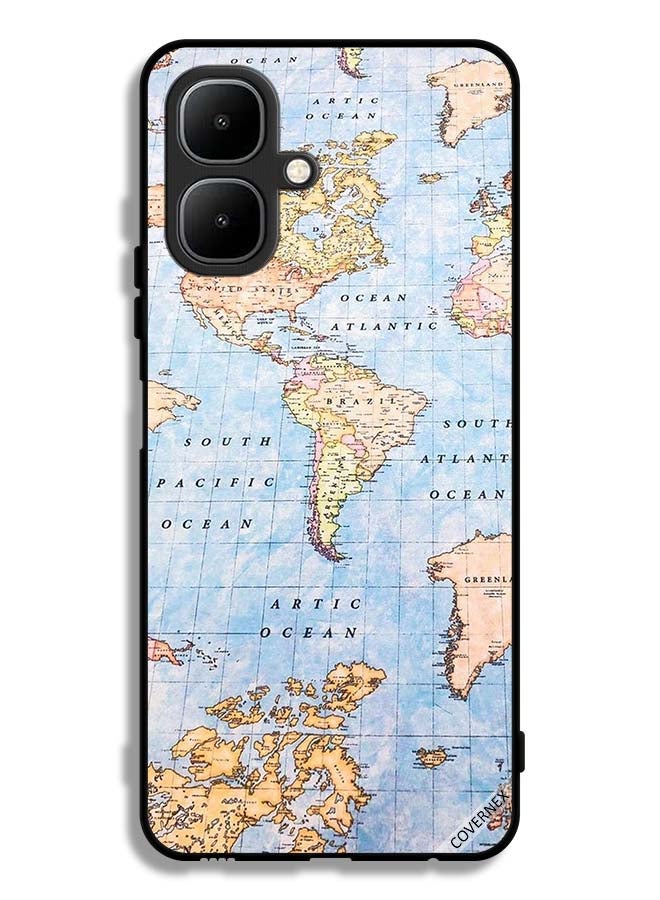 Covernex Tecno Pop 10 Protective Case Cover World Map