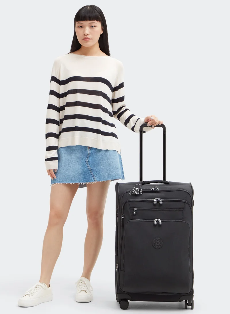 Kipling New Youri Spin Medium Wheeled Travel Case with Extendable Trolley Handle 68cm/26inches, 3.72kg, 70L Black Noir